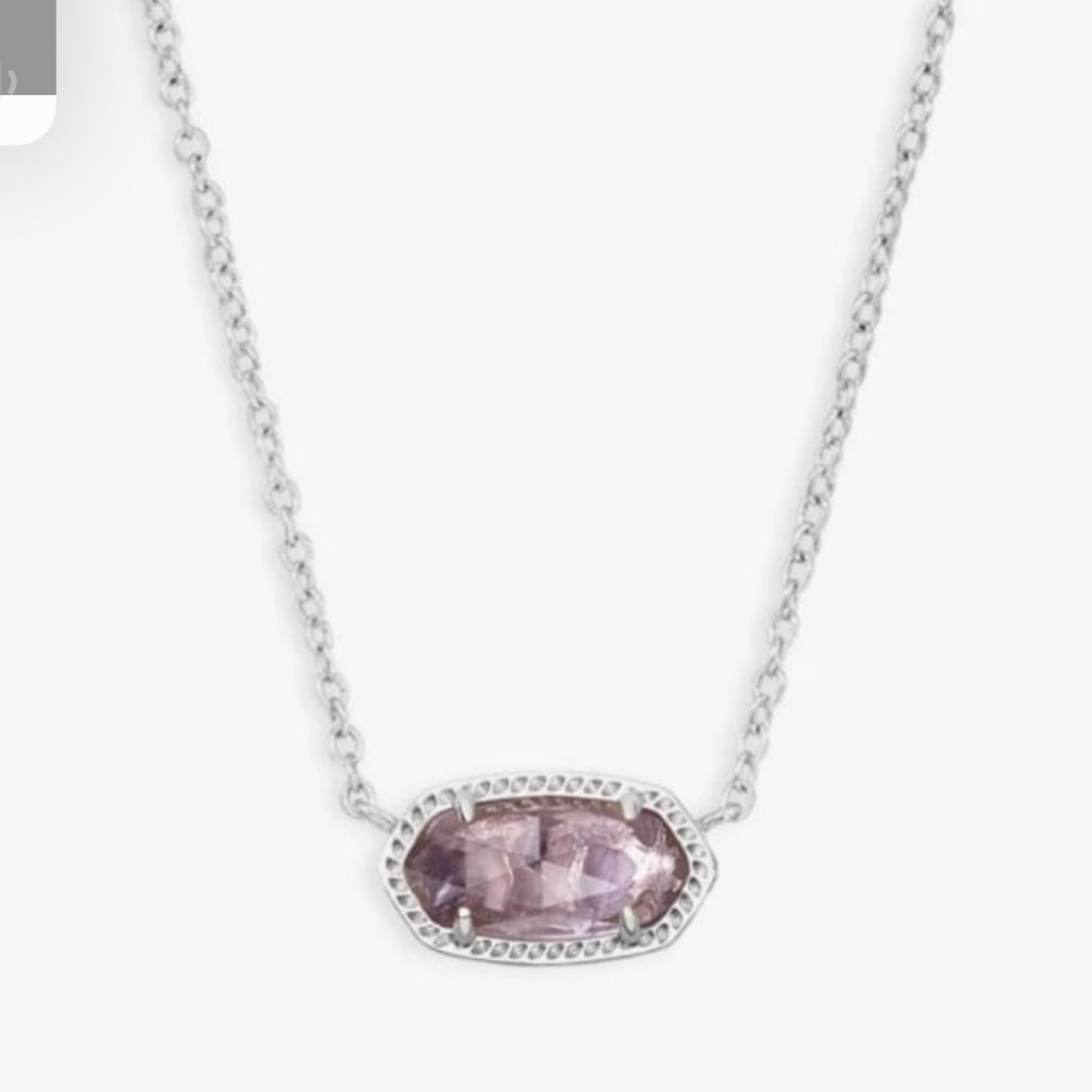 Kendrascott Elisa Silver Pendant Necklace in Amethyst